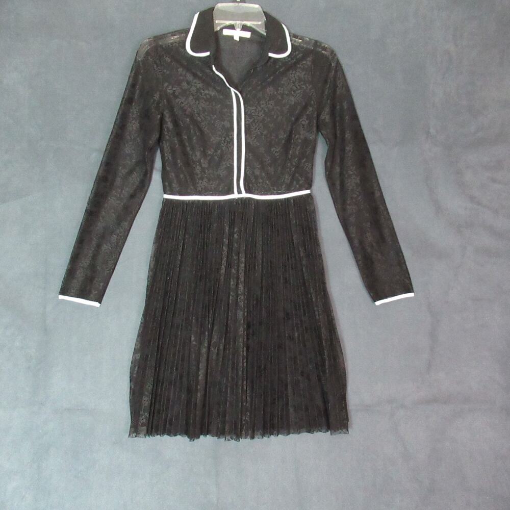 Maje Dress Womens 1 Black Lace Sheer Boho Goth Dark Romance Hipster Sexy Lux